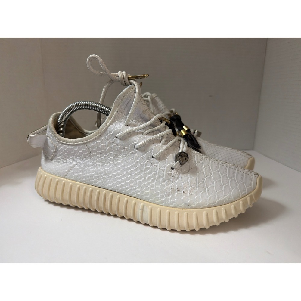 Adidas Yeezy Boost 350 White Snakeskin Leather‎ Tai Chi Sneakers AQ2661 Mens 8.5